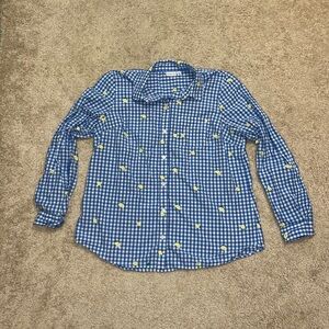 Blue and white gingham Shirt with lemons